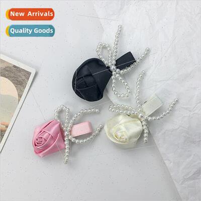 Super fairy flower pearl hairpin female sweet lovely tempera