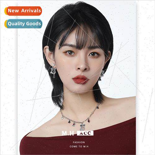 Card plum earrings female delicate winter 925 silver pin ear