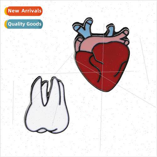 fashion creative corsage heart teeth oil drop alloy brooch h