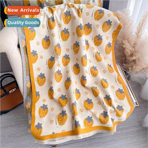 Winter new cute ltle fresh strawberry imation cashmere scarf