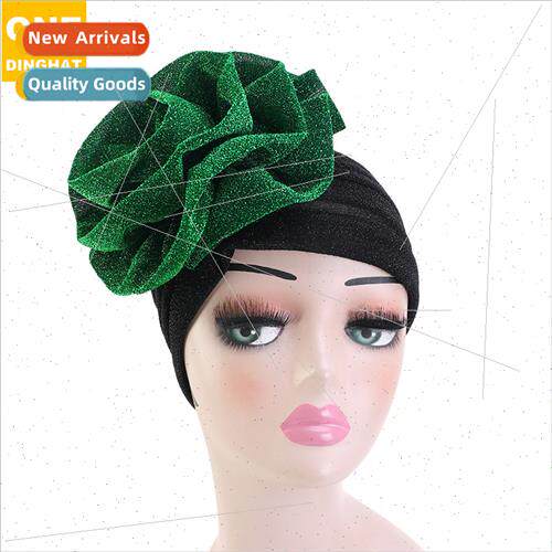 New Bright lk Large Flower Turban Hat Indian Hat ~ Vintage F