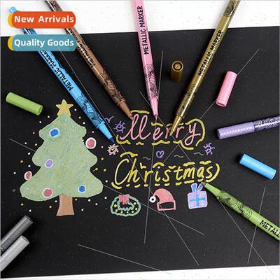 New 8 colors metal album pen DIY wring doodle pen set black