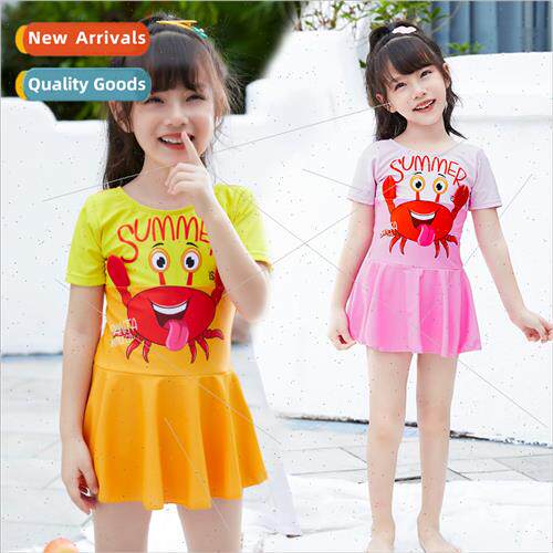 Childrens swimsu girls cute cartoon one-piece dress swimsu 2