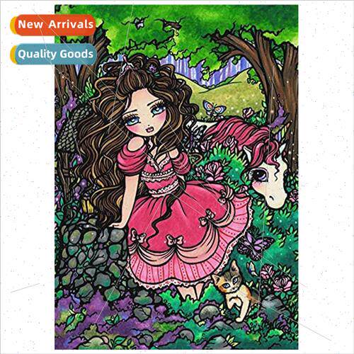 New small handmade cross stch animated girl full diamond pai