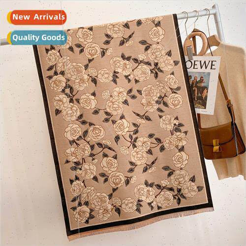 Cute flowers cashmere scarf htassel shawl soft girl winter K