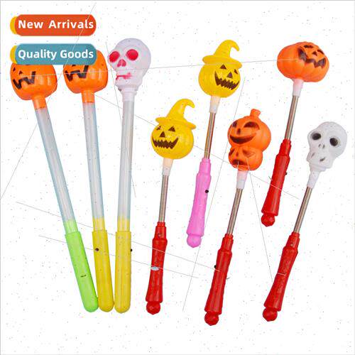 Halloween spooky party handheld spring toys led colorful fla