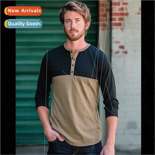 Men 2023 new men casual T-shirt Europe yards loose long-slee