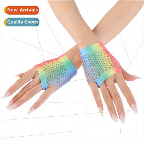 Female summer new fishing net colorful hollowing gloves nigh