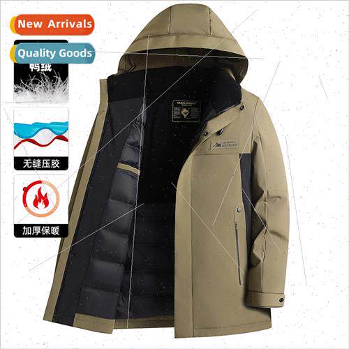 Winter Men Middle-aged Hooded Down Jacket Whe Goose Down Jac