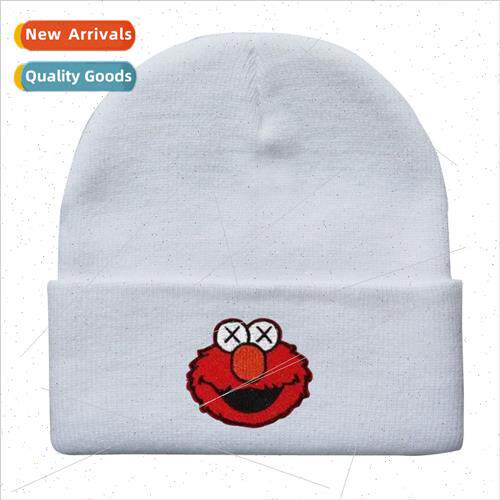 new tide fall winter Sesame Set embroidered woolen kn cap hi
