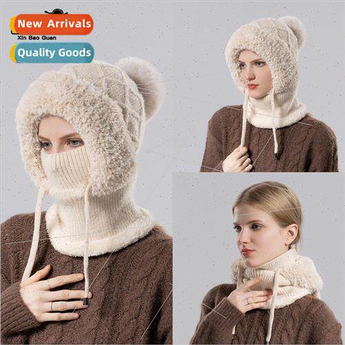 8408 winter padded knted wool cap women ear protection hat m