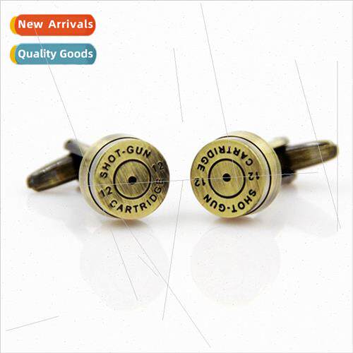 popular retro cufflinks pure copper brushed bronze bullet he