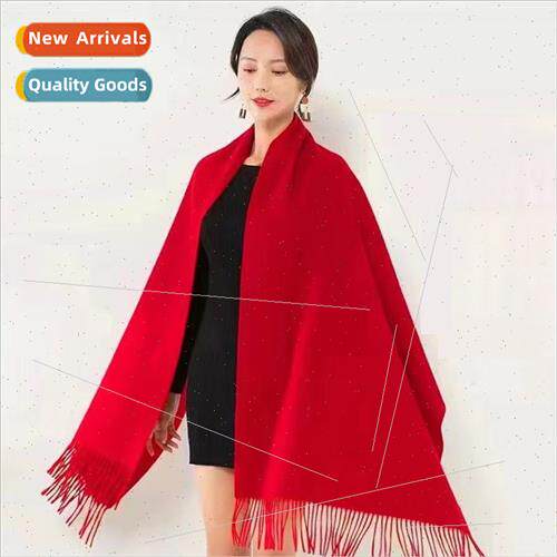 Faux cashmere Chinese red tassel shawl winter annual meeting