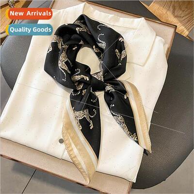 Animal pattern temperament small square scarf female silk sc