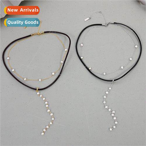 Dark leather short chain women necklace necklace punk collar