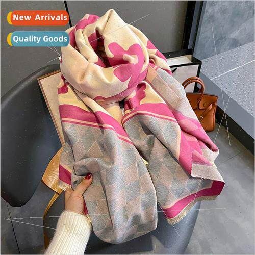 2023 new Korea fashion imation cashmere scarf female diamond