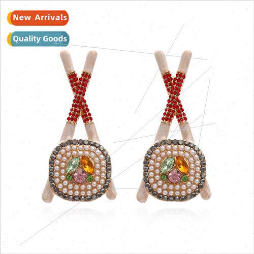 Creative personaly fun pearl earrings oil drop cartoon chops