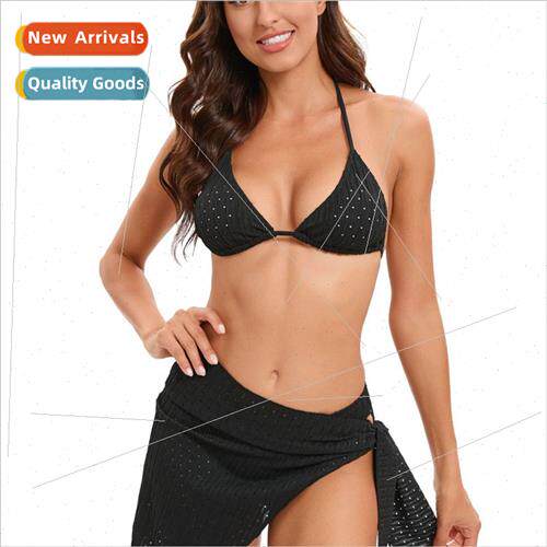 Swimsu Womens New 2023 Three Piece Sexy Hanging Neck Mesh Sk