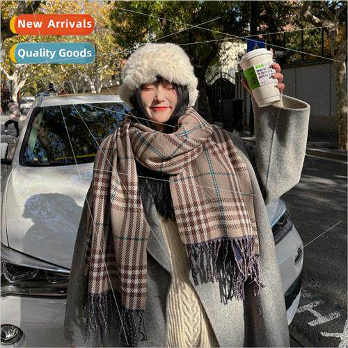 Plaid scarf female fall winter Korea  hundred ride imation c