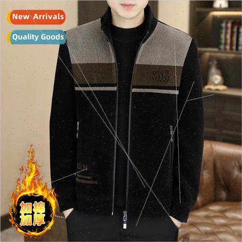 Winter men tweed jacket nd thickened short mink velvet jacke