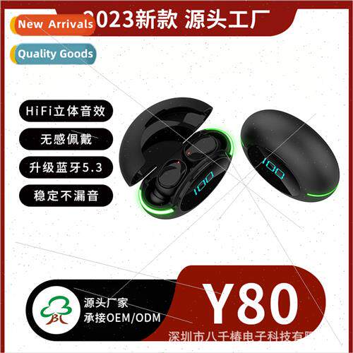 TWS new Y80 bluetooth headset wireless mini LED touch digal