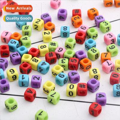 Acrylic loose beads letters numbers beads square beads diy c