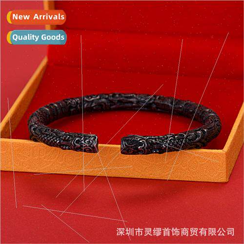 Old ne Doors bracelet dragon head dyed black double ring ret