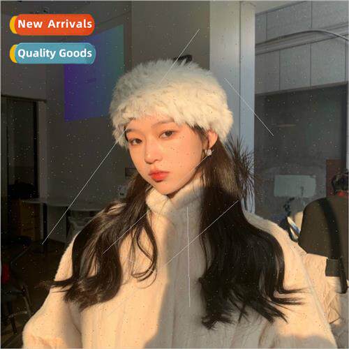 Outdoor travel winter cap real rabb fur plush hair bwarm sno