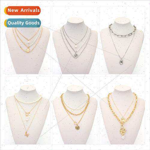 Europe Multi-Layer Necklace DIY Metal Cuban Chain Hip Hop St