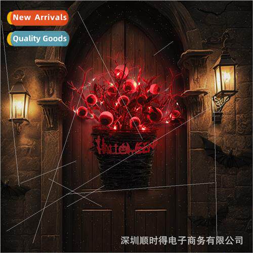 Halloween simulation eyeball wreath whered wreath ghost fest