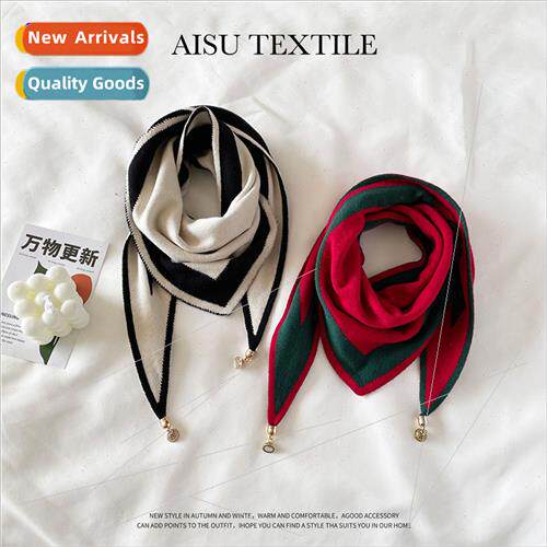 Magnetic buckle triangle scarf 2023 new autumn winter scarf