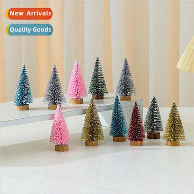 Colorful 10cm Golden Onion Powder Mini Cedar Christmas Tree