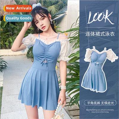 Swimsu women one-piece flesh covering thin ins  spa swimsu s