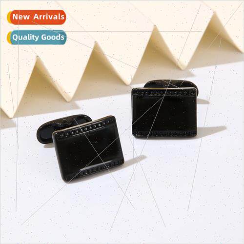 New Creative rectangular black lacquer cufflinks French busi