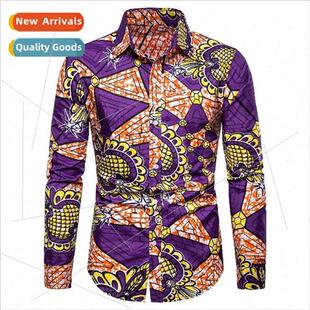 African ethnic 2023 fall new men long-sleeved shirt fashion