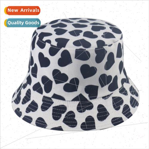 2022 new casual wild print fisherman hat peach heart basin h