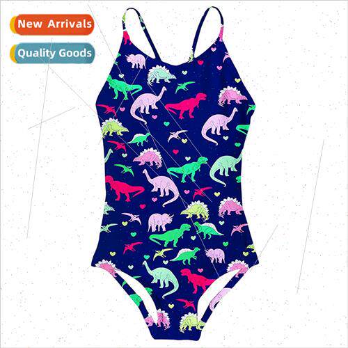 Childrens swimsu girls halter one-piece swimsu cute girls ca