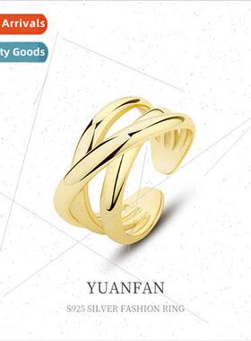 925 silver Multi-Layer Wrap Ring che Europe Ins Open Finger