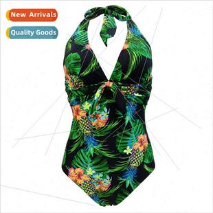 Deep Swimsu Backless Polk piece Sexy One Neckless Triangle