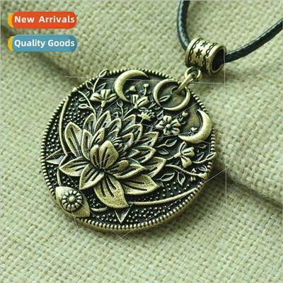 Mandala Flower Necklace Phase Lotus Medation Yoga Jewelry