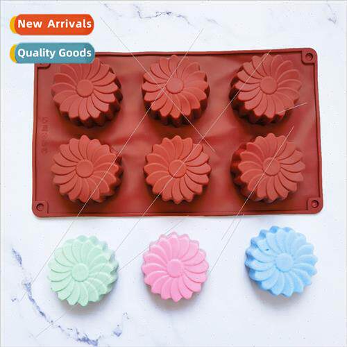 licone 6 Sun flower soap mold DIY cake ice cookie pastry han