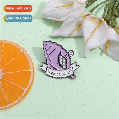 Creative purple conch shape alloy badges personalized new br