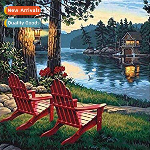 Cross Stch New DIY Park Chair Full Stch mple Handmade Thread
