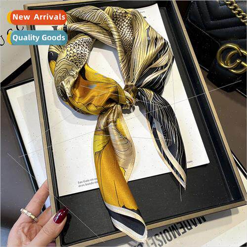 New goldfish peony flowers Chinese retro flowers silk scarf