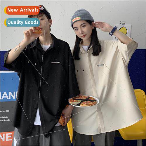 Summer casual shirt men women couple  ins five-minute sleeve