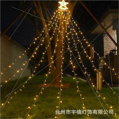 Pentagram running waterfall lights Christmas hanging e decor