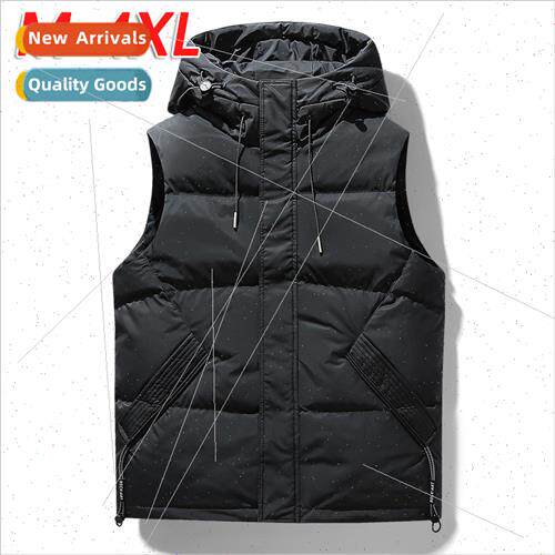 Autumn winter hooded down vest men whe duck down down jacket
