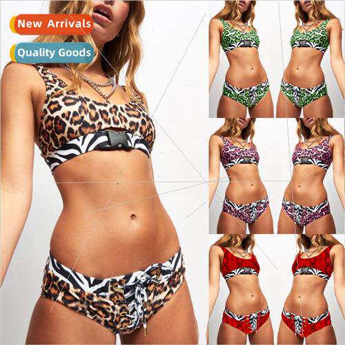 Socket Leopard Print Bikini Europe Womens Swimsu Separates i