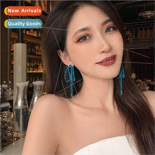 Tea brown very shiny translucent crystal braided earrings fu
