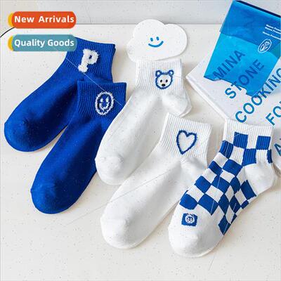 Klein blue socks women shallow short socks mid-calf socks sp